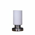 Homeroots 9 in. Classic Glass & Metal Cylinder Table Lamp, White 468757